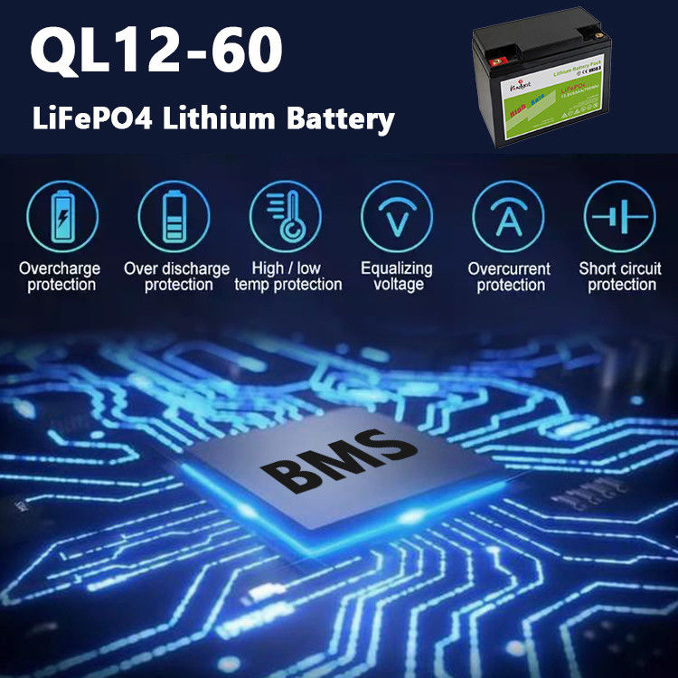 Lithium-Eisen-Batterie des Sonnensystem-Hauptenergie-Akkumulator-12.8V 60Ah Lifepo4